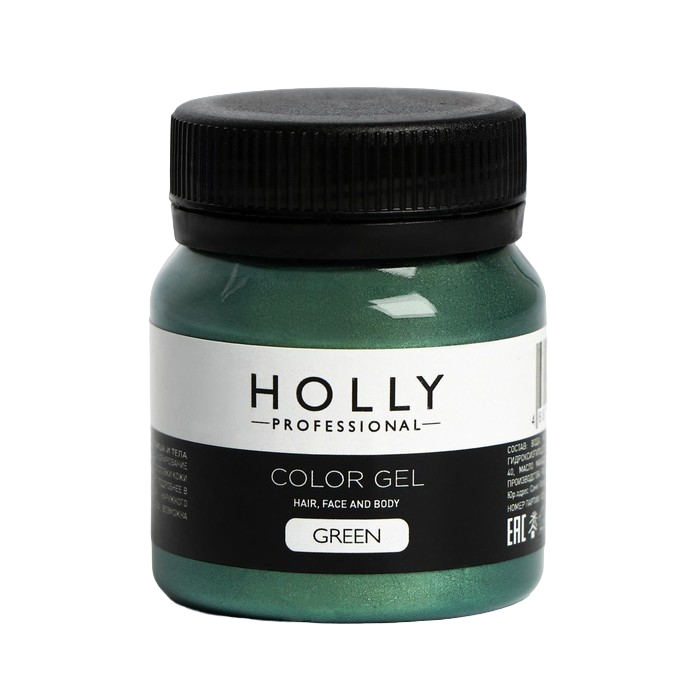 

Декоративный гель для волос, лица и тела COLOR GEL Holly Professional, Green, 50 мл