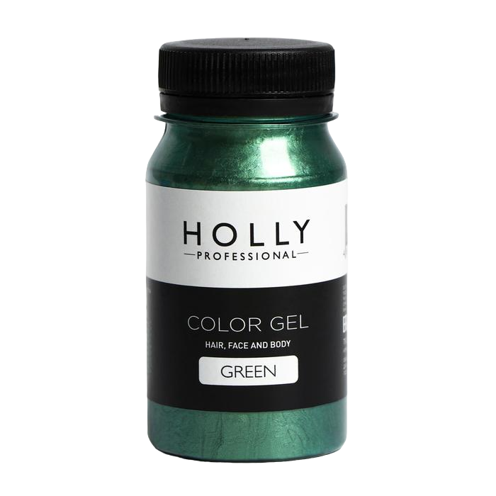 фото Декоративный гель для волос, лица и тела color gel holly professional, green, 100 мл