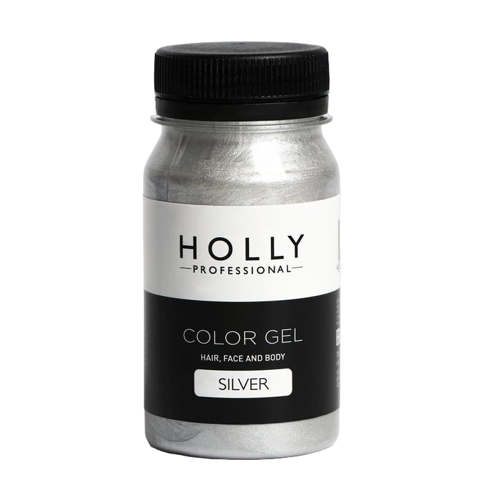 

Декоративный гель для волос, лица и тела COLOR GEL Holly Professional, Silver, 100 мл