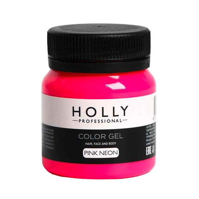

Декоративный гель для волос, лица и тела COLOR GEL Holly Professional, Pink Neon, 50 мл