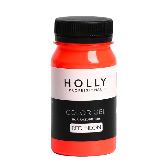 

Декоративный гель для волос, лица и тела COLOR GEL Holly Professional, Red Neon, 100 мл