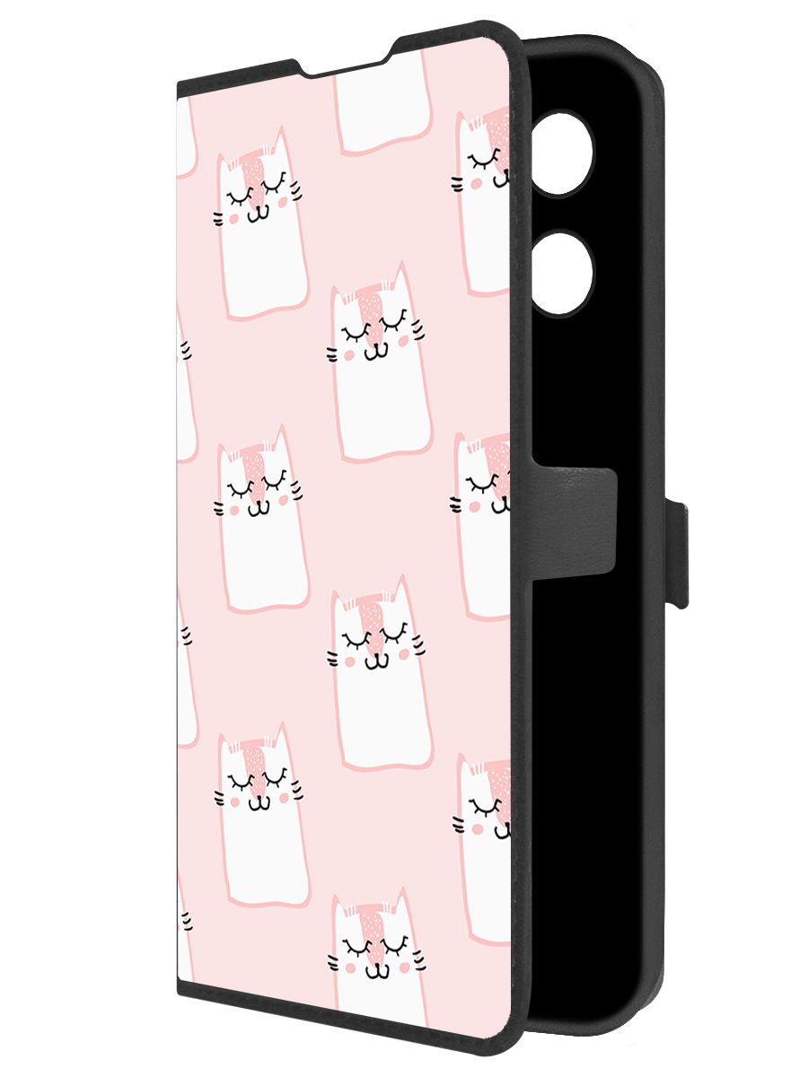 

Чехол-книжка Krutoff Eco Book для Tecno Camon 30S Pro Котики паттерн (черный)