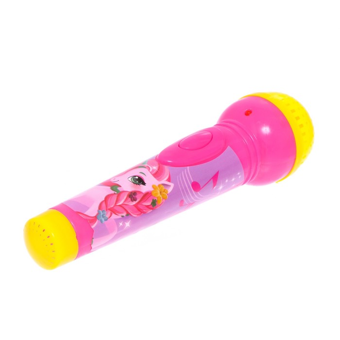 

Микрофон Забияка музыкальный Звёздочка световые и звуковые эффекты, работает от батареек, Розовый