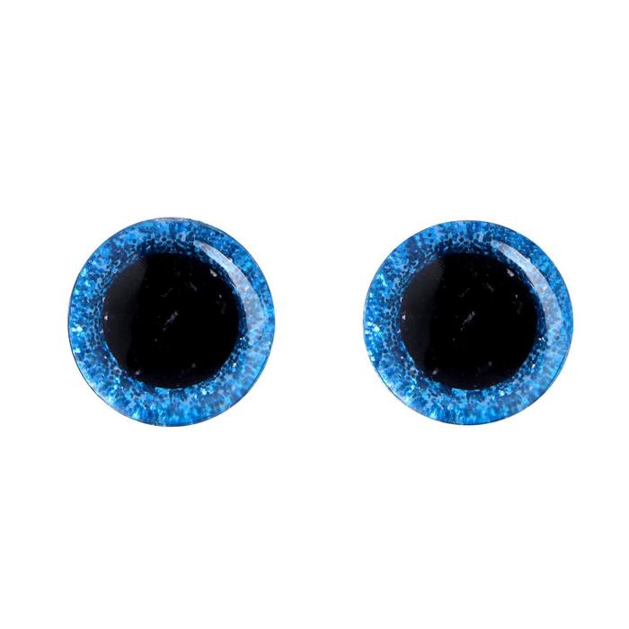 Глаза винтовые с заглушками, Блёстки набор 34 шт, размер 1 шт: 1,4 см, цвет синий