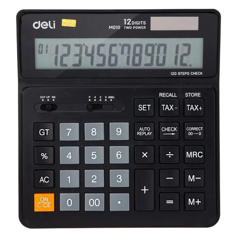 Калькулятор настольный Deli EM01020, 12-разрядный, черный