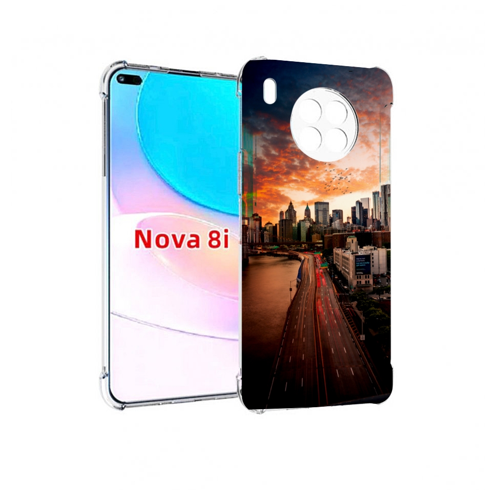 Чехол бампер MyPads американский город фото для Huawei Nova 8i