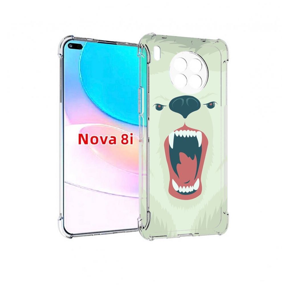 

Чехол бампер MyPads белый-медведь для Huawei Nova 8i, Прозрачный, Tocco