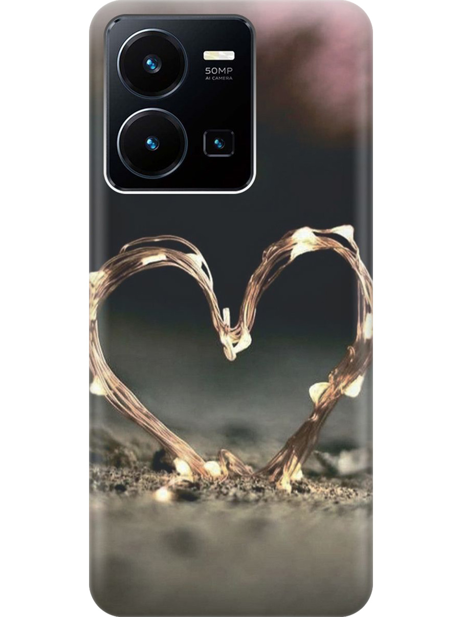

Силиконовый чехол на Vivo Y35 с принтом "Светящееся сердце", Прозрачный;желтый;черный, 743695091