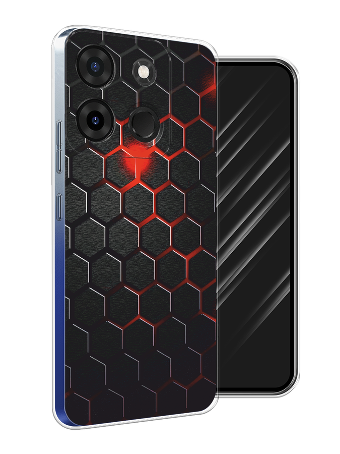 

Чехол Awog на Infinix Smart 7 Plus "Фон соты красные", Красный;черный, 3103950-3
