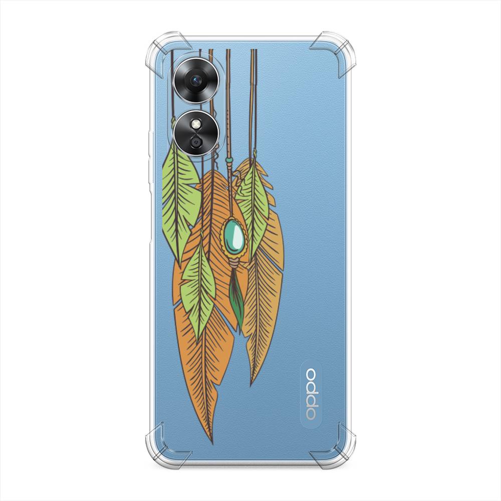 

Чехол Awog на Oppo A17 "Оберег перья", Коричневый, 2512051-1