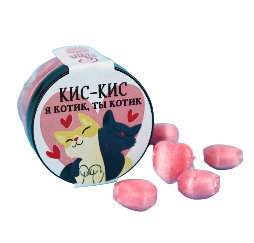 

Леденцы Фабрика счастья Кис-кис в банке, со вкусом малины, 45 г.