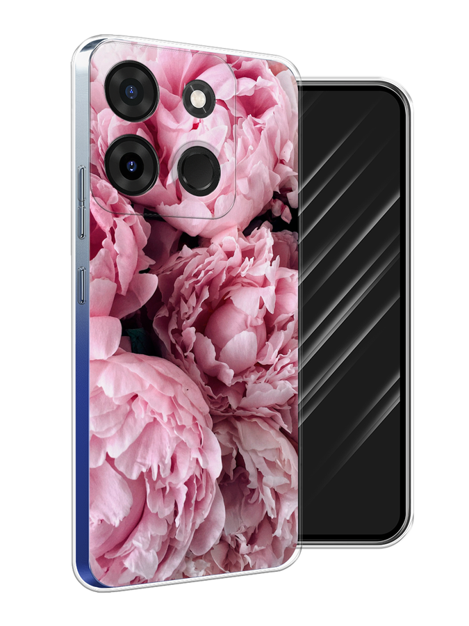 

Чехол Awog на Infinix Smart 7 Plus "Нежные пионы", Розовый;черный;белый, 3103950-8