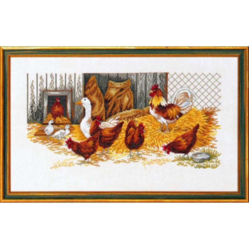 фото Набор для вышивания крестом eva rosenstand "курицы и гусь" арт.14 108