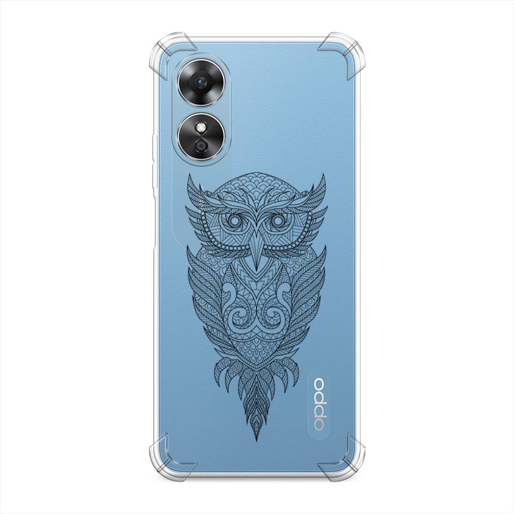 

Чехол Awog на Oppo A17 "Филин графика", Черный, 2512051-1