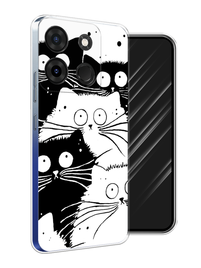 

Чехол Awog на Infinix Smart 7 Plus "Коты черно-белые", Черный;белый, 3103950-2