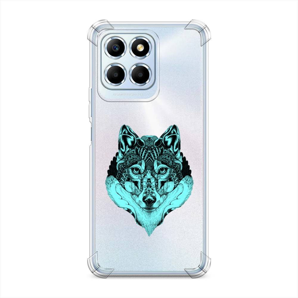 

Чехол Awog на Honor X6/X6s "Бирюзовый волк", Голубой;черный, 6109551-1
