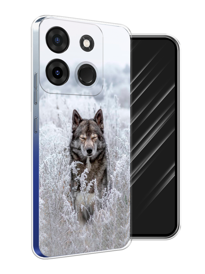 

Чехол Awog на Infinix Smart 7 Plus "Волк в поле", Белый;черный, 3103950-1