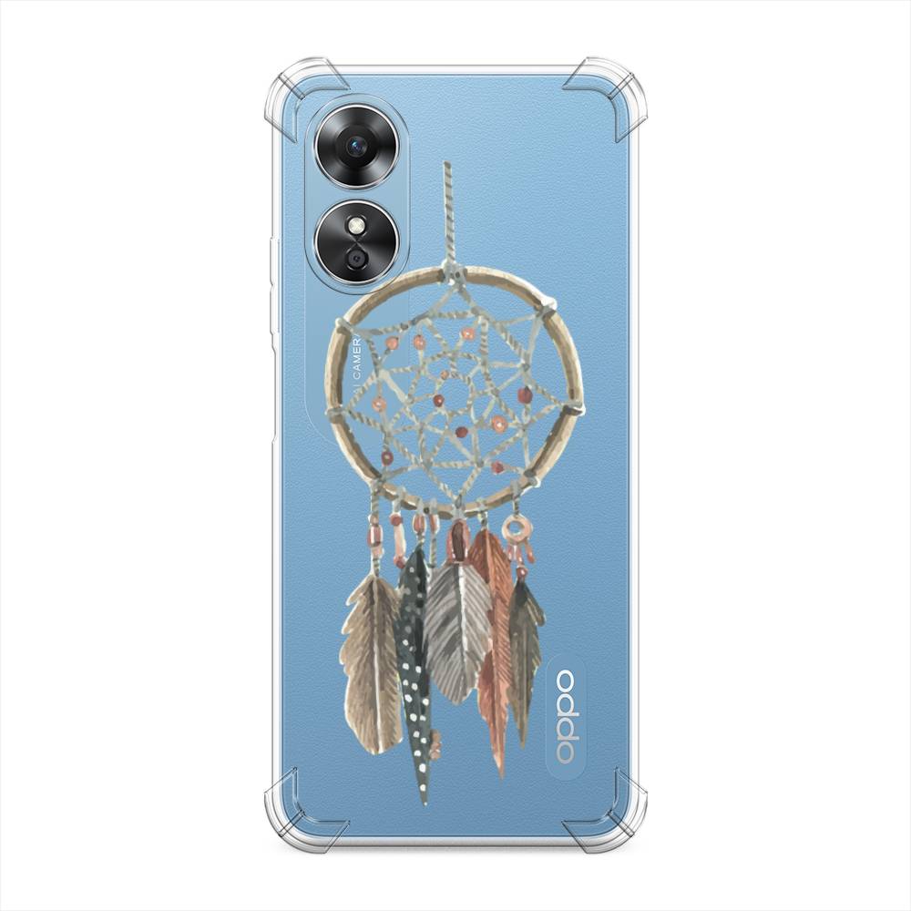 

Чехол Awog на Oppo A17 "Ловец снов с перьями", Коричневый;зеленый, 2512051-1