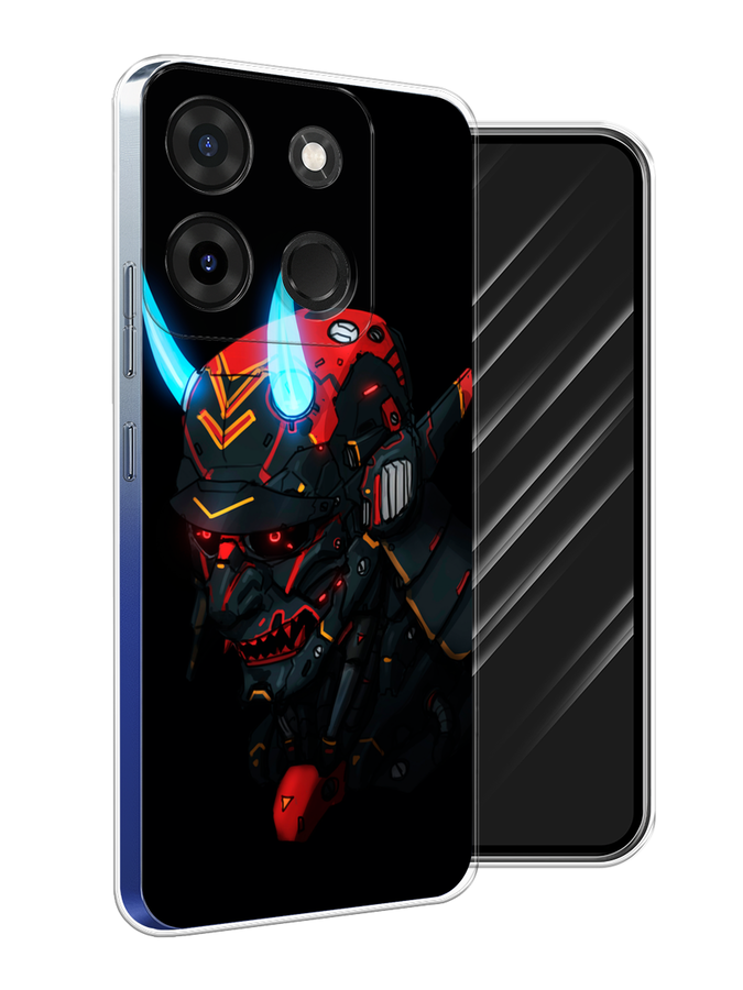 

Чехол Awog на Infinix Smart 7 Plus "Неоновый самурай", Черный;красный;голубой, 3103950-6