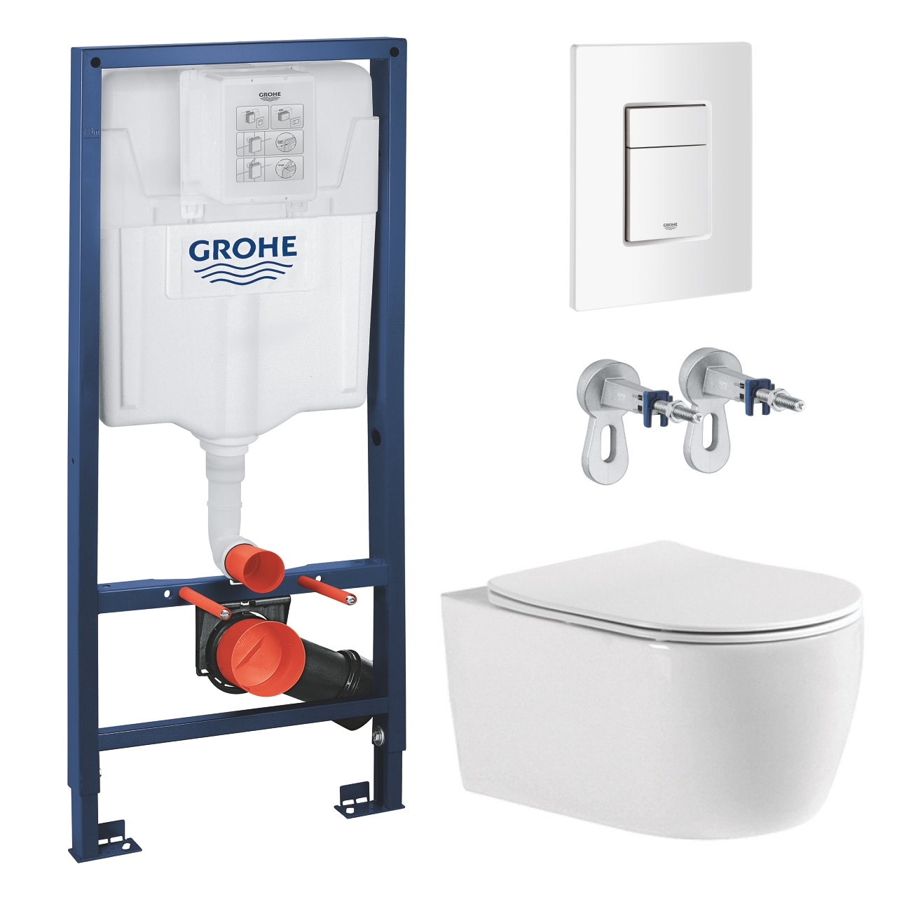 Комплект инсталляции GROHE с унитазом Aquatek ЕВРОПА New и сиденьем с микролифтом (NW0197)