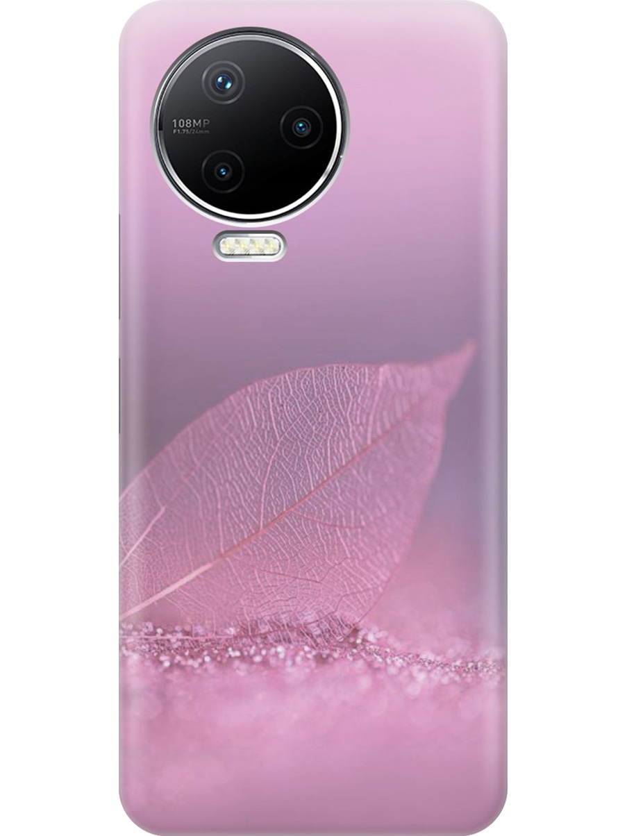 

Силиконовый чехол на Infinix Note 12 Pro с принтом "Листок в розовых блестках", Прозрачный;розовый;фиолетовый, 762092722