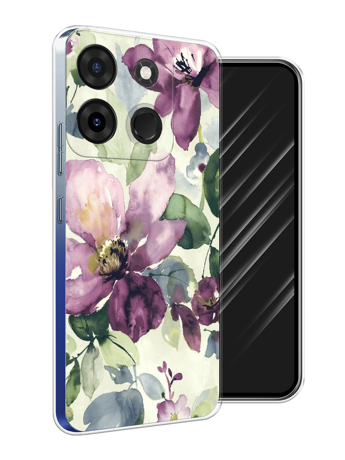

Чехол Awog на Infinix Smart 7 Plus "Сиреневые цветы-акварель", Фиолетовый, 3103950-10