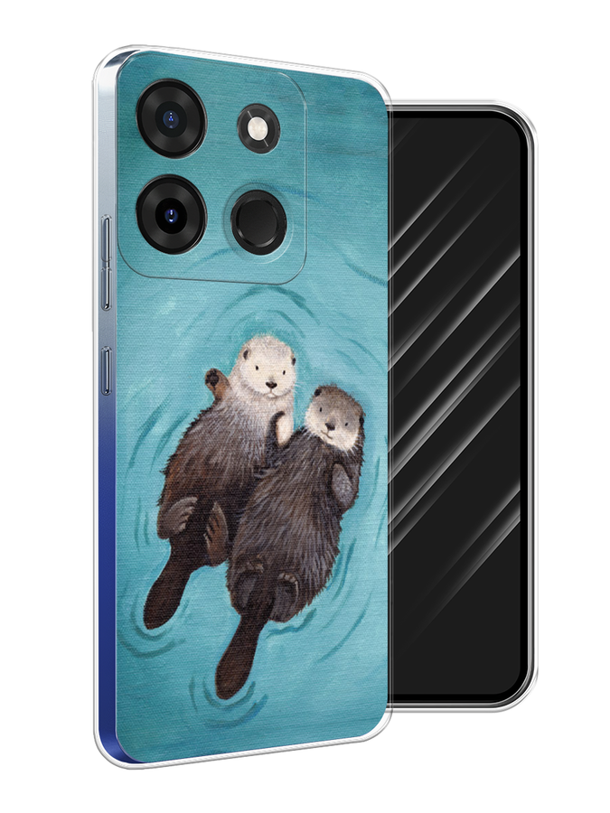 

Чехол Awog на Infinix Smart 7 Plus "Парочка бобров", Голубой, 3103950-10