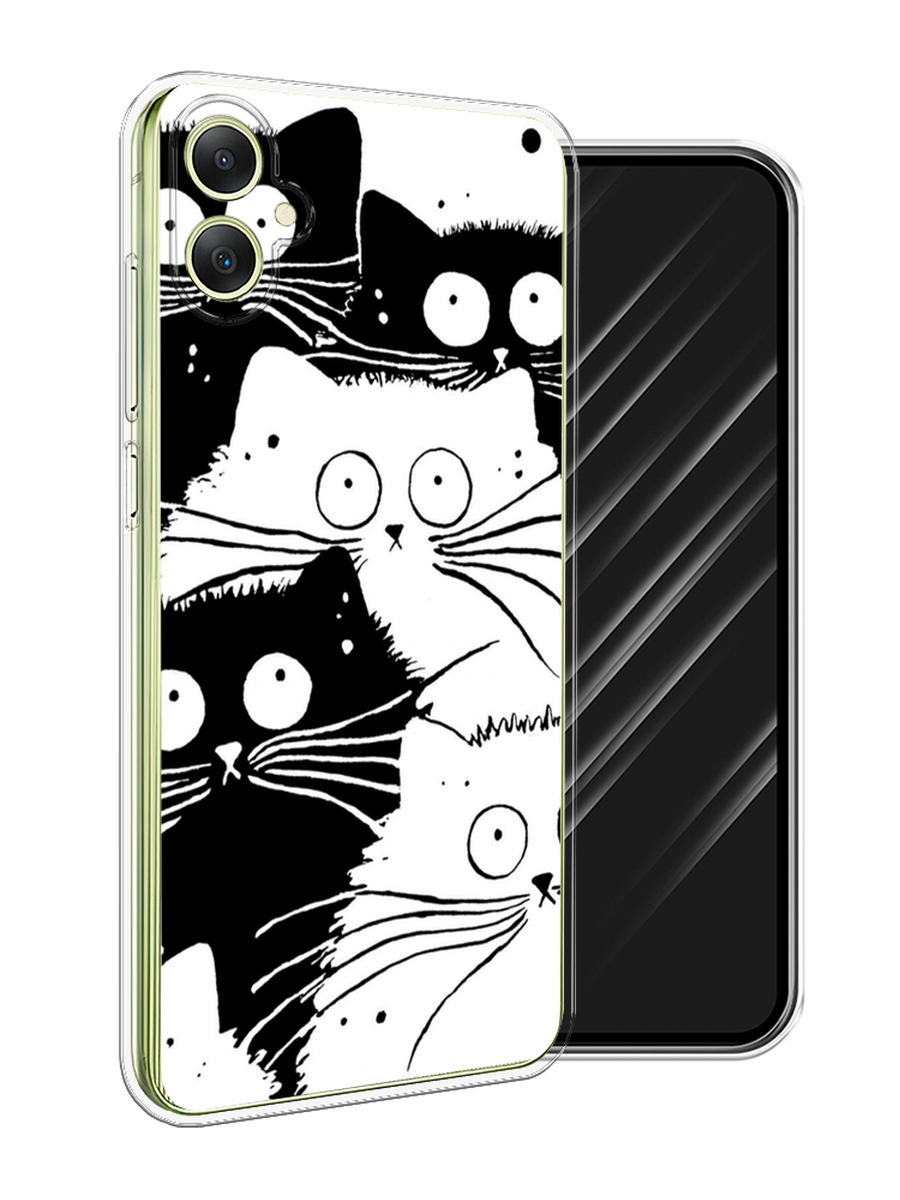 

Чехол Awog на Samsung Galaxy A06 "Коты черно-белые", Черный;белый, 2110150-1