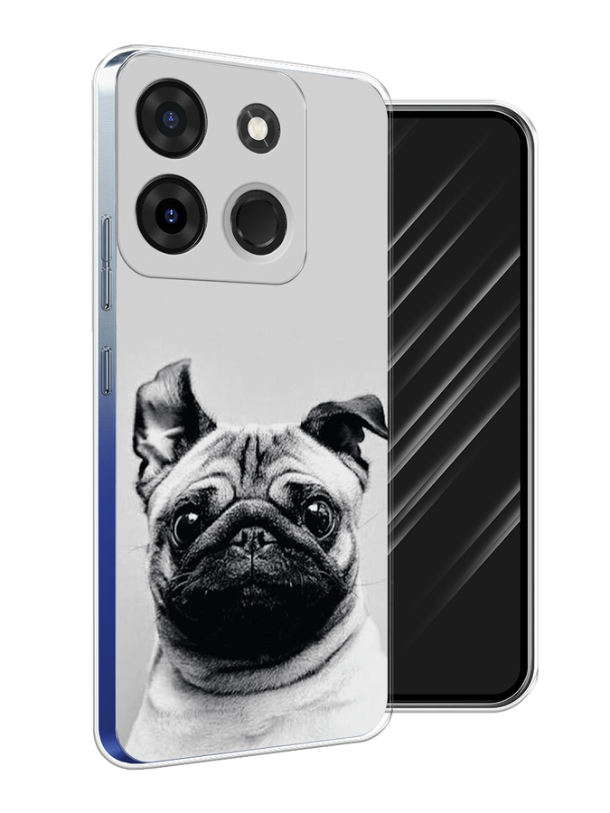 

Чехол Awog на Infinix Smart 7 Plus "Ушастый мопс", Серый, 3103950-1