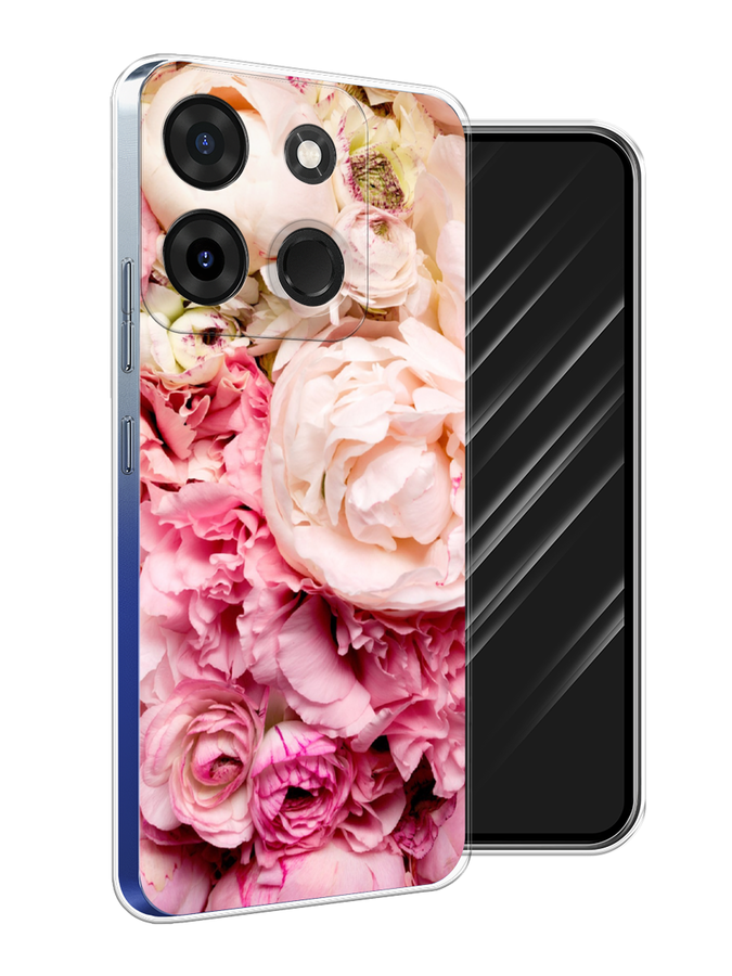 

Чехол Awog на Infinix Smart 7 Plus "Пионы яркие", Розовый, 3103950-8