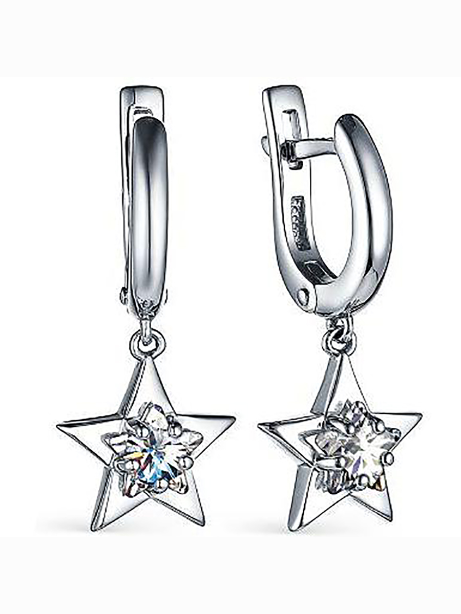 

Серьги с 2 фианитами из серебра Алкор серебро 02-3037_00КЦ-00, 02-3037_00КЦ-00