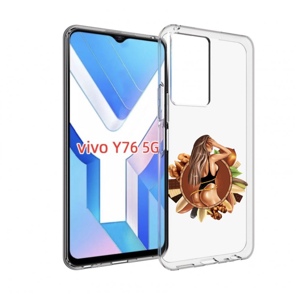 Чехол MyPads девушка-в-черном-купальнике женский для Vivo Y76 5G