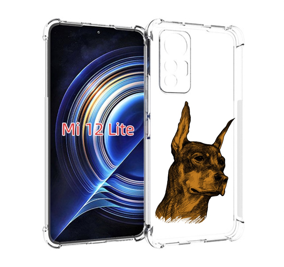 

Чехол MyPads скетч доберман для Xiaomi 12 Lite, Прозрачный, Tocco