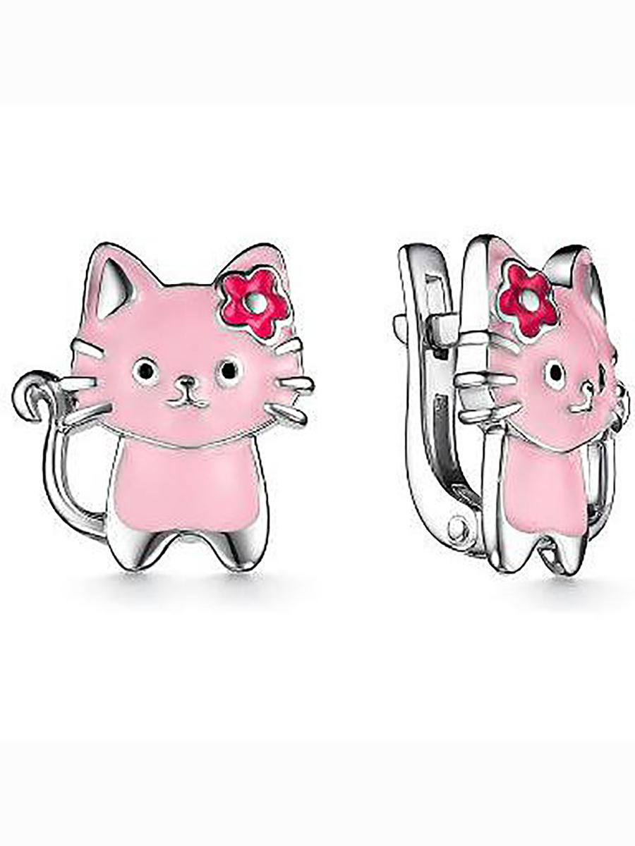 

Серьги Котята с эмалью из серебра Алкор серебро 02-3001_ЭМ30-00, 02-3001_ЭМ30-00