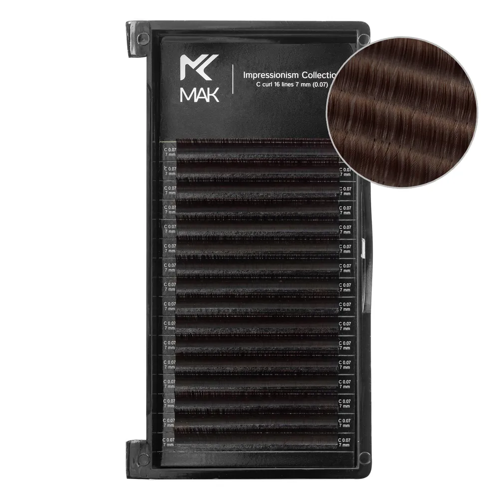 

Ресницы коричневые МАК Natural Brown, 16 лент, C 0,10 14 мм, Коричневый