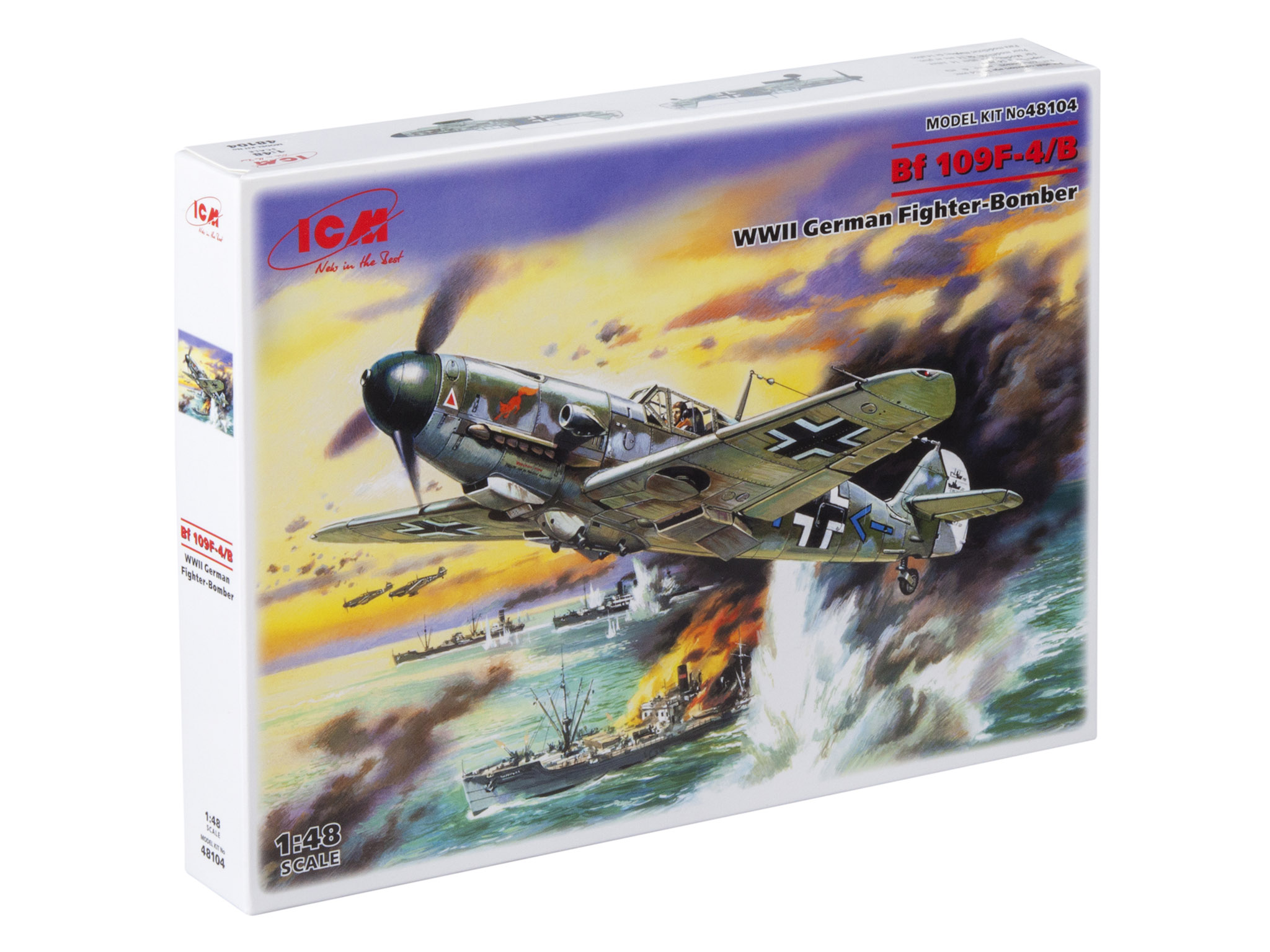 

Сборная модель ICM 1/48 Германский истребитель-бомбардировщик 2 МВ Bf 109F-4/B 48104