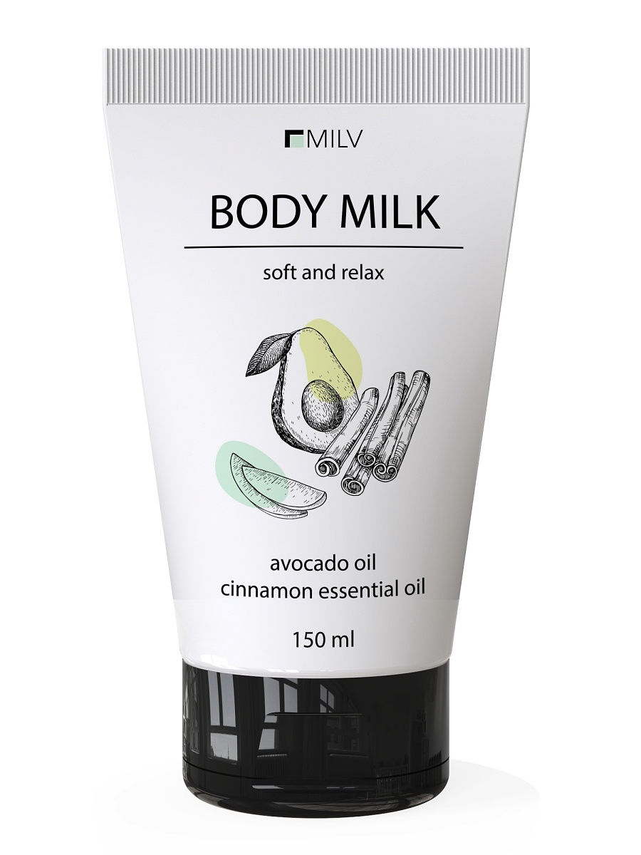Молочко для тела Milv с маслом авокадо, 150 мл.