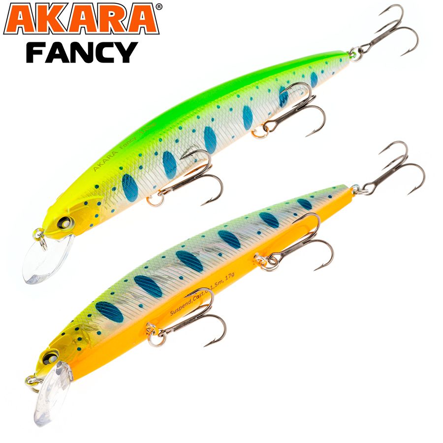 

Воблер Akara Fancy 110SP 17 гр 3/5 oz 4,3 in A204, Разноцветный, Fancy