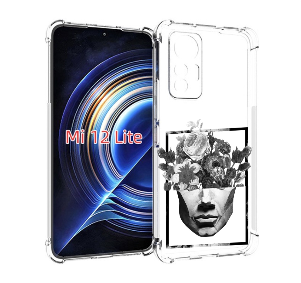 

Чехол MyPads черно белая ваза в абстракции для Xiaomi 12 Lite, Прозрачный, Tocco