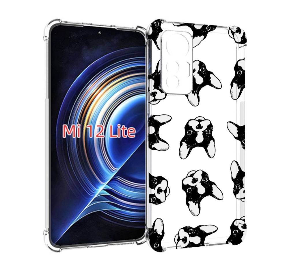 

Чехол MyPads черно белые собачки для Xiaomi 12 Lite, Прозрачный, Tocco