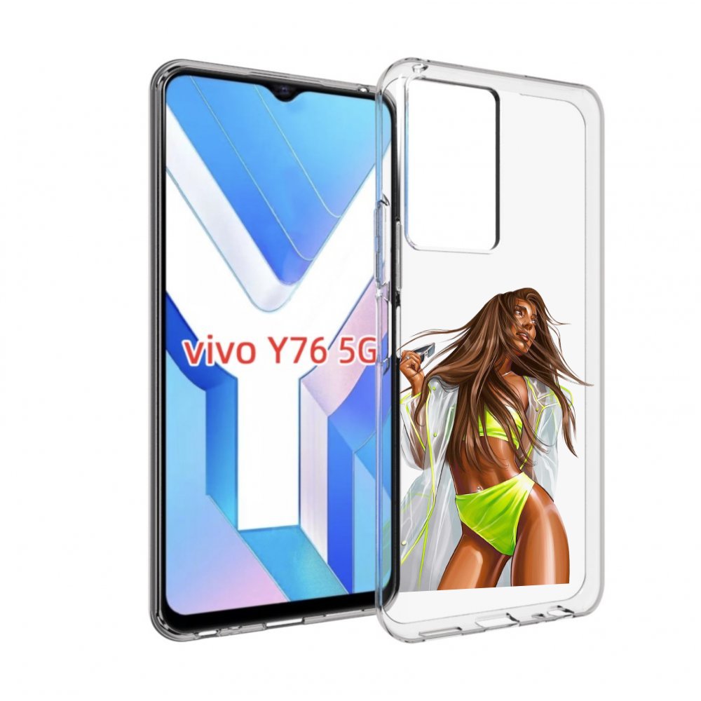 

Чехол MyPads девушка-модель-мулатка для Vivo Y76 5G, Прозрачный, Tocco