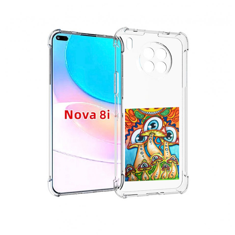 

Чехол бампер MyPads грибы с глазами для Huawei Nova 8i, Прозрачный, Tocco