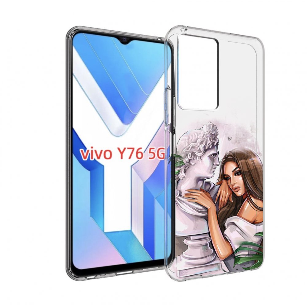 

Чехол MyPads девушка-модель-со-статуей женский для Vivo Y76 5G, Прозрачный, Tocco