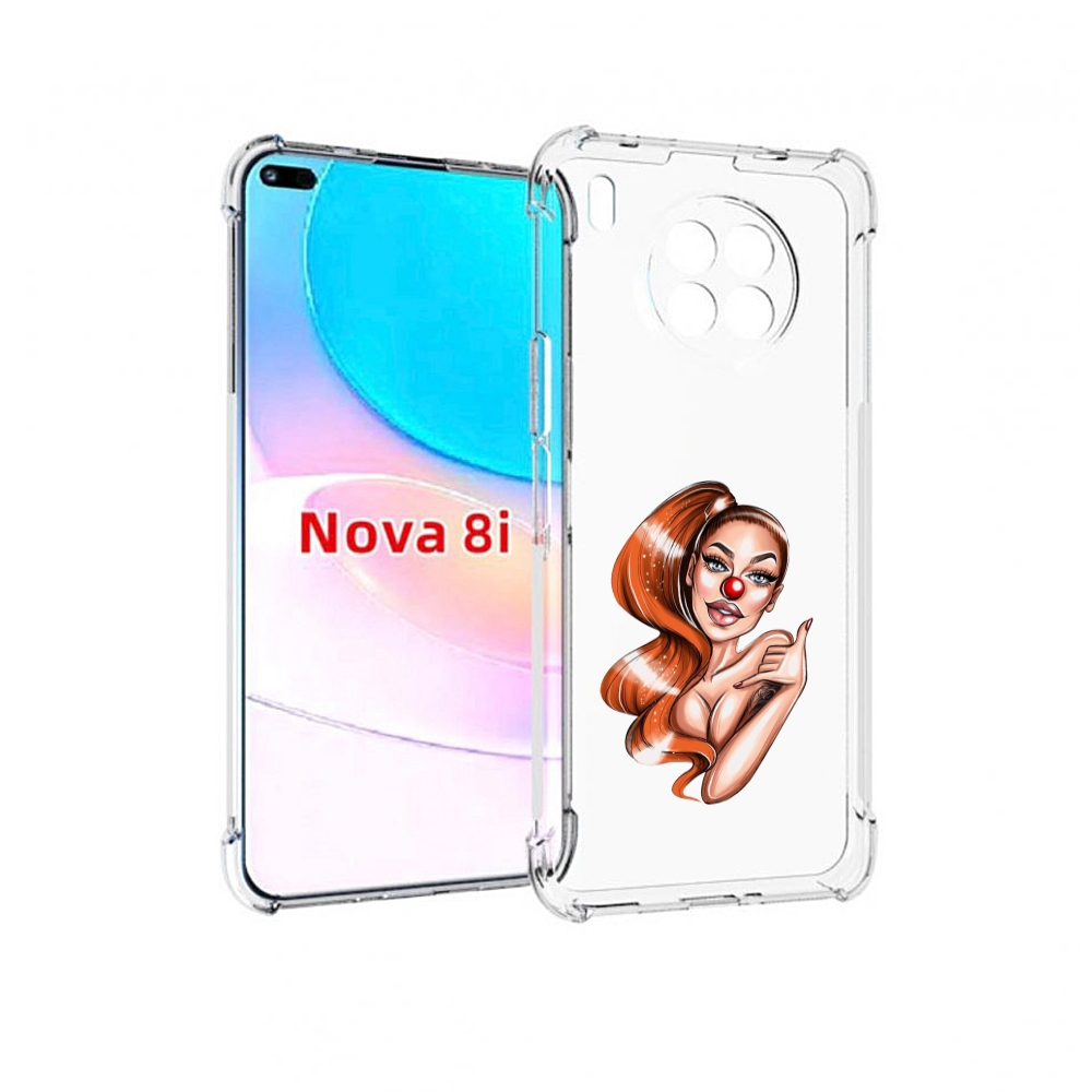 

Чехол бампер MyPads девушка-клоун для Huawei Nova 8i, Прозрачный, Tocco