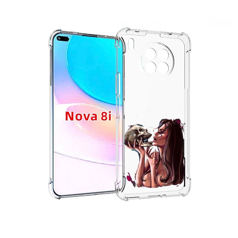 

Чехол бампер MyPads девушка-модель-с-черепом для Huawei Nova 8i, Прозрачный, Tocco