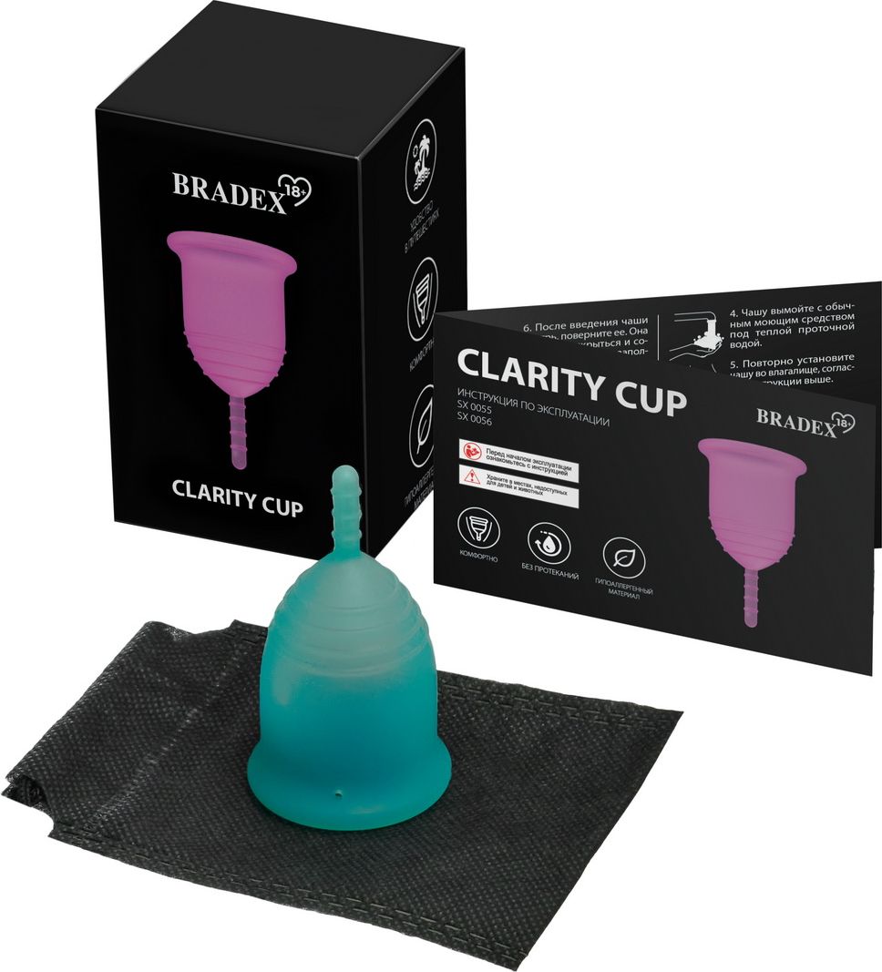Менструальная чаша Clarity Cup, S, голубой bradex менструальная чаша clarity cup s