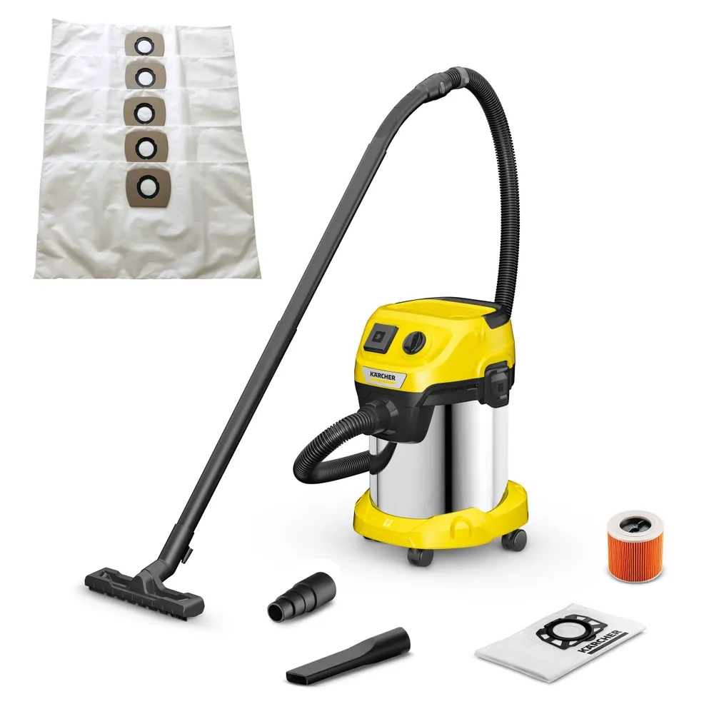 Пылесос Karcher WD 3 P S V-17/4/20 для уборки в мастерской + 5 фильтр-мешков