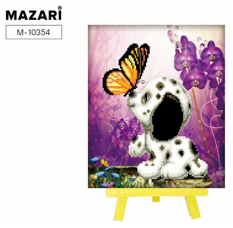 

Алмазная мозаика Mazari Долматинец с бабочкой, 21х25 см, Долматинец с бабочкой