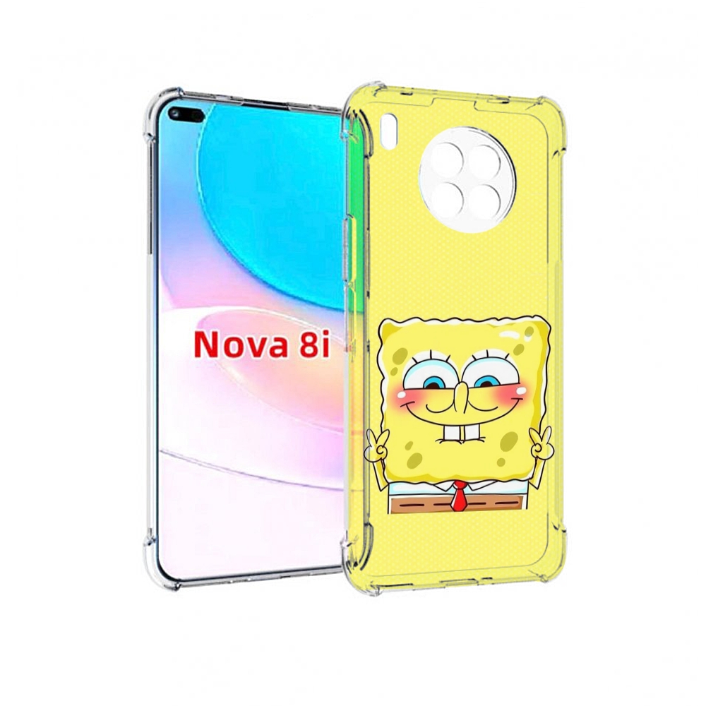 

Чехол бампер MyPads довольный милый спанчбоб для Huawei Nova 8i, Прозрачный, Tocco
