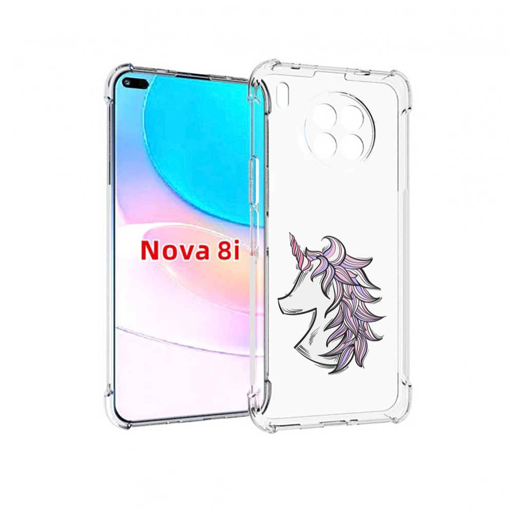 Чехол бампер MyPads единорог-рисунок для Huawei Nova 8i